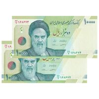 اسکناس 10000 ریال (طیب نیا - سیف) سری 27 - جفت - UNC64 - جمهوری اسلامی