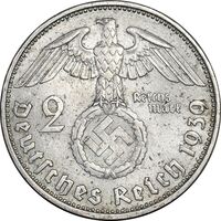 سکه 2 رایش مارک 1939J رایش سوم - MS61 - آلمان