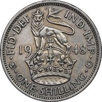 سکه 1 شیلینگ 1948 جرج ششم - تیپ 1 - EF40 - انگلستان