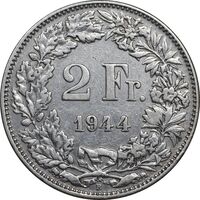 سکه 2 فرانک 1944 دولت فدرال - EF40 - سوئیس