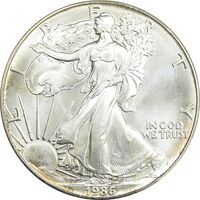 مدال یادبود 1 دلار 1986 عقاب - PF65 - آمریکا