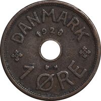 سکه 1 اوره 1928 کریستیان دهم - EF45 - دانمارک
