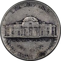سکه 5 سنت 1996D جفرسون - EF40 - آمریکا