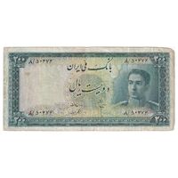 اسکناس 200 ریال سری سوم - تک - VF25 - محمد رضا شاه