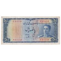 اسکناس 500 ریال سری سوم - تک - VF25 - محمد رضا شاه