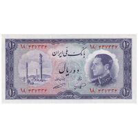 اسکناس 10 ریال 1333 - تک - UNC63 - محمد رضا شاه