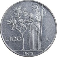 سکه 100 لیره 1975 جمهوری - EF45 - ایتالیا