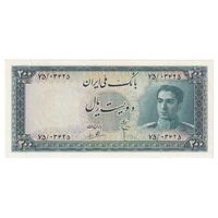 اسکناس 200 ریال سری سوم - تک - AU58 - محمد رضا شاه