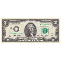 اسکناس 2 دلار 2017 جمهوری فدرال - L (سان فرانسیسکو) - تک - UNC63 - آمریکا