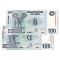 اسکناس 100 فرانک 2013 جمهوری دموکراتیک - جفت - UNC63 - کنگو