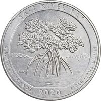 سکه کوارتر دلار 2020D پارک ملی تاریخی خلیج نمک - AU - آمریکا