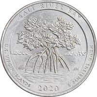 سکه کوارتر دلار 2020P پارک ملی تاریخی خلیج نمک - AU - آمریکا