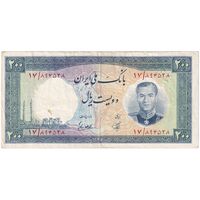 اسکناس 200 ریال 1337 - تک - EF40 - محمد رضا شاه