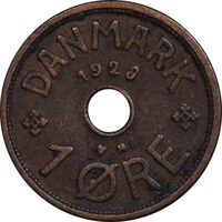سکه 1 اوره 1928 کریستیان دهم - EF45 - دانمارک
