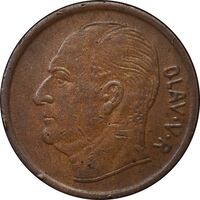 سکه 5 اوره 1966 اولاف پنجم - EF40 - نروژ