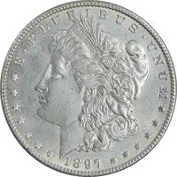سکه یک دلار 1897 مورگان - MS61 - آمریکا
