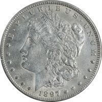 سکه یک دلار 1897 مورگان - AU58 - آمریکا