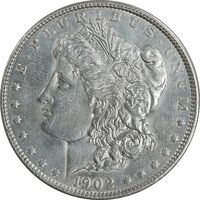 سکه یک دلار 1902 مورگان - AU55 - آمریکا