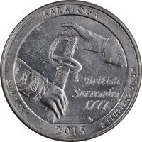 سکه کوارتر دلار 2015D ساراتوگا - AU - آمریکا