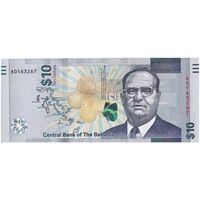 اسکناس 10 دلار 2022 الیزابت دوم - تک - UNC63 - باهاما
