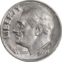 سکه 1 دایم 1994P روزولت - AU55 - آمریکا
