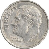 سکه 1 دایم 2000P روزولت - AU50 - آمریکا