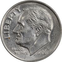 سکه 1 دایم 2001D روزولت - MS61 - آمریکا