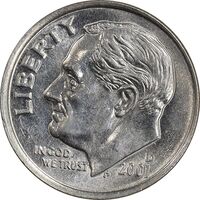 سکه 1 دایم 2001D روزولت - MS61 - آمریکا