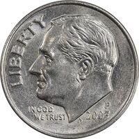سکه 1 دایم 2003P روزولت - AU58 - آمریکا