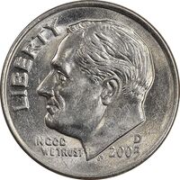 سکه 1 دایم 2005D روزولت - AU58 - آمریکا
