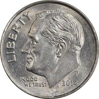 سکه 1 دایم 2014P روزولت - MS61 - آمریکا