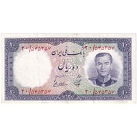 اسکناس 10 ریال 1337 - تک - AU50 - محمد رضا شاه