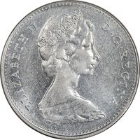 سکه 10 سنت 1968 الیزابت دوم - AU58 - کانادا