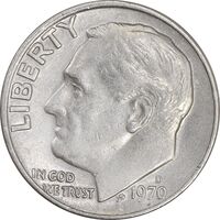 سکه 1 دایم 1970D روزولت - EF45 - آمریکا