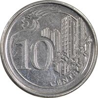 سکه 10 سنت 2015 جمهوری - MS61 - سنگاپور