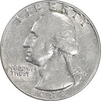 سکه کوارتر دلار 1982P واشنگتن - AU50 - آمریکا