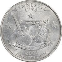 سکه کوارتر دلار 2002D ایالتی - تنسی - MS61 - آمریکا