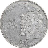 سکه کوارتر دلار 2000P ایالتی - نیوهمشایر - AU50 - آمریکا
