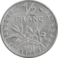 سکه 1/2 فرانک 1965 جمهوری کنونی - AU50 - فرانسه
