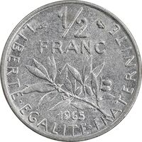 سکه 1/2 فرانک 1965 جمهوری کنونی - AU50 - فرانسه
