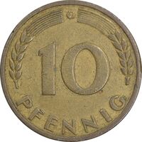 سکه 10 فینیگ 1950G جمهوری فدرال - EF40 - آلمان