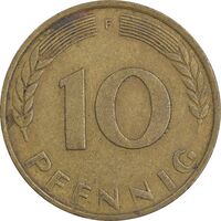 سکه 10 فینیگ 1972F جمهوری فدرال - EF45 - آلمان