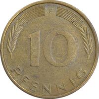 سکه 10 فینیگ 1973F جمهوری فدرال - AU50 - آلمان