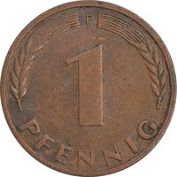 سکه 1 فینیگ 1971F جمهوری فدرال - EF45 - آلمان