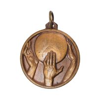 مدال آویز ورزشی برنز بسکتبال - UNC - محمد رضا شاه