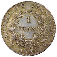 سکه 1 فرانک ناپلئون یکم