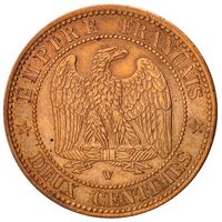سکه 2 سانتیم ناپلئون سوم