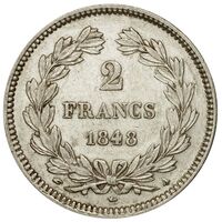سکه 2 فرانک لوئی فیلیپ یکم