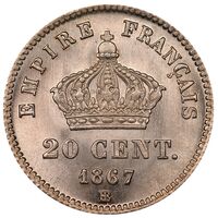 سکه 20 سانتیم ناپلئون سوم