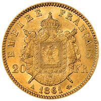 سکه 20 فرانک ناپلئون سوم